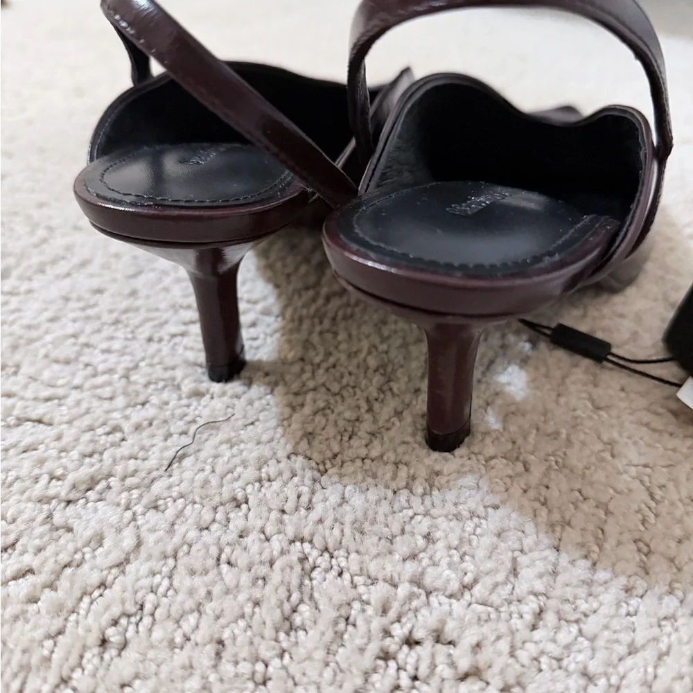 burgundy Slingback Heels Massimo Dutti - Picture 5 of 7